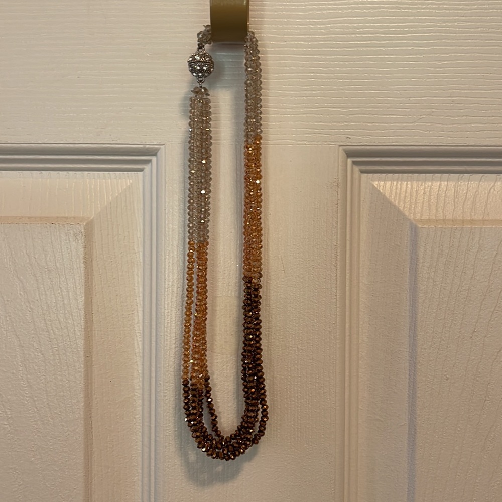 Brown/Bronze Crystal Combination Necklace - Picture 5 of 6